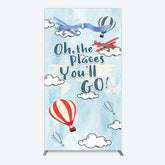 Aperturee - Aperturee Blue Oh The Places You Go Happy Birthday Rectangle Backdrop